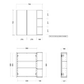 Timberline New York 750mm Rectangle Mirrored Shaving Cabinet