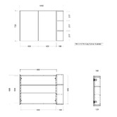 Timberline New York 1050mm Rectangle Mirrored Shaving Cabinet