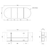 Timberline Ballad 1500mm Oval Mirrored Shaving Cabinet