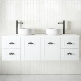 Timberline Victoria 1500mm White Wall Hung Double Vanity Unit