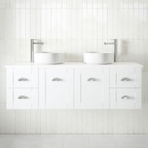 Timberline Victoria 1500mm White Wall Hung Double Vanity Unit