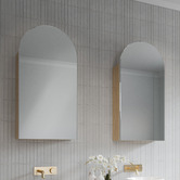 Timberline Church 400mm Arch Mirrored Shaving Cabinet with Melamine Shelves