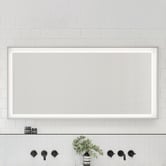 Timberline Satin White Halifax Rectangular Wall Mirror