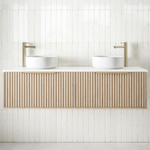 Timberline Elwood 1500mm Dockland Wall Hung Double Vanity Unit
