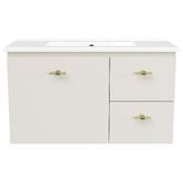 Timberline Florida Ensuite 800mm Wall Hung Vanity with Ceramic Countertop