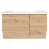 Timberline Florida Ensuite 800mm Wall Hung Vanity with Ceramic Countertop
