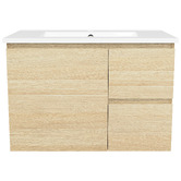 Timberline Nevada 750mm Wall Hung Vanity with Ceramic Countertop