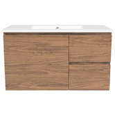 Timberline Nevada 900mm Wall Hung Vanity with Ceramic Countertop