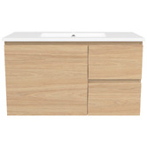 Timberline Nevada 900mm Wall Hung Vanity with Ceramic Countertop