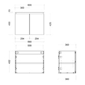 Timberline Florida Ensuite 600mm Wall Hung Vanity with Ceramic Countertop