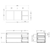 Timberline Nevada 1200mm Wall Hung Vanity with Ceramic Countertop