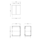 Timberline Nevada 600mm Freestanding Vanity with Ceramic Countertop