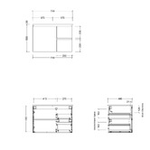 Timberline Nevada 750mm Wall Hung Vanity with Ceramic Countertop