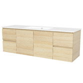 Timberline Nevada 1500mm Wall Hung Vanity with Ceramic Countertop