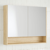 Timberline Sanremo 900mm Mirrored Shaving Cabinet with Open Shelf