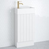 Timberline Lottie V-Groove 480mm Freestanding Small Space Vanity with Ceramic Countertop