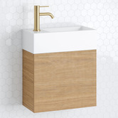 Timberline Lottie 480mm Wall Hung Small Space Vanity with Ceramic Countertop