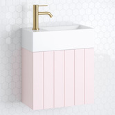 Timberline Lottie V-Groove 480mm Wall Hung Small Space Vanity with Ceramic Countertop