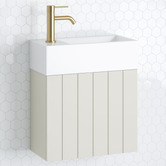 Timberline Lottie V-Groove 480mm Wall Hung Small Space Vanity with Ceramic Countertop