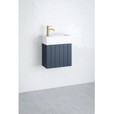 Timberline Lottie V-Groove 480mm Wall Hung Small Space Vanity with Ceramic Countertop