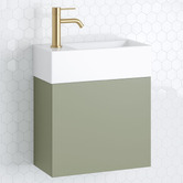 Timberline Lottie 480mm Wall Hung Small Space Vanity with Ceramic Countertop