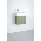 Timberline Lottie V-Groove 480mm Wall Hung Small Space Vanity with Ceramic Countertop