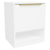 Timberline Somnus 2 Drawers Bedside Table with Brushed Gold Handle