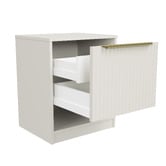 Timberline Somnus 2 Drawers Bedside Table with Brushed Gold Handle