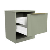 Timberline Somnus 2 Drawers Bedside Table with Brushed Gold Handle