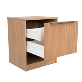 Timberline Somnus 2 Drawers Bedside Table with Brushed Gold Handle