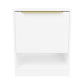 Timberline Somnus 2 Drawers Bedside Table with Brushed Gold Handle