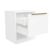 Timberline Somnus 2 Drawers Bedside Table with Brushed Gold Handle