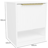 Timberline Somnus 2 Drawers Bedside Table with Brushed Gold Handle