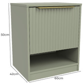 Timberline Somnus 2 Drawers Bedside Table with Brushed Gold Handle