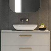 Timberline Bloom 475mm White Gloss Ceramic Above Counter Basin