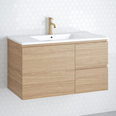 Timberline Nevada 900mm Wall Hung Vanity with Ceramic Countertop
