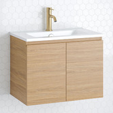 Timberline Florida Ensuite 600mm Wall Hung Vanity with Ceramic Countertop