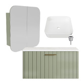 Timberline Saba 900mm Wall Hung Vanity Package with Shaving Cabinet