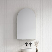 Timberline Church 600mm Arch Mirrored Shaving Cabinet with Glass Shelves