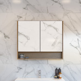 Timberline Sanremo 900mm Mirrored Shaving Cabinet with Open Shelf