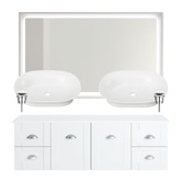 Timberline Victoria 1500mm Wall Hung Double Vanity Package with Wall Mirror