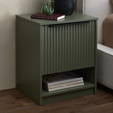 Timberline Somnus 2 Drawers Bedside Table with Black Handle