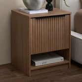 Timberline Somnus 2 Drawers Bedside Table with Black Handle