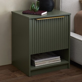 Timberline Somnus 2 Drawers Bedside Table with Brushed Gold Handle