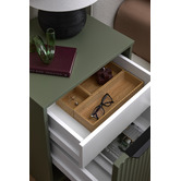 Timberline Somnus 2 Drawers Bedside Table with Black Handle