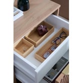 Timberline Somnus 2 Drawers Bedside Table with Brushed Gold Handle
