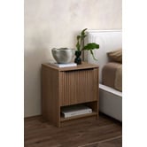 Timberline Somnus 2 Drawers Bedside Table with Black Handle