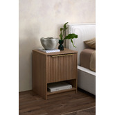 Timberline Somnus 2 Drawers Bedside Table with Brushed Gold Handle