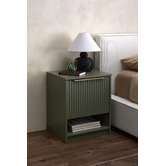 Timberline Somnus 2 Drawers Bedside Table with Brushed Gold Handle