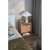 Timberline Somnus 2 Drawers Bedside Table with Black Handle